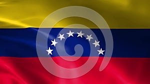 Venezuela flag fluttering in the wind. detailed fabric texture