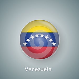 Venezuela flag icon circle 3d gradient isolated