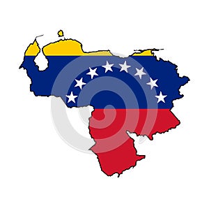 Venezuela Flag Map Silhouette