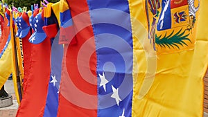 Venezuela flags flowing in the wind