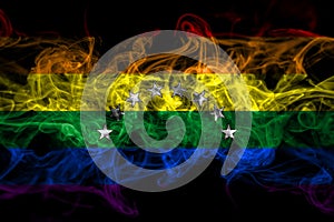 Venezuela, gay smoke flag isolated on black background