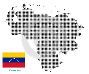 Venezuela map with flag.