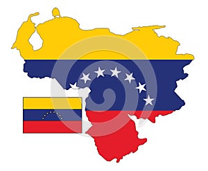 Venezuela Map and Flag