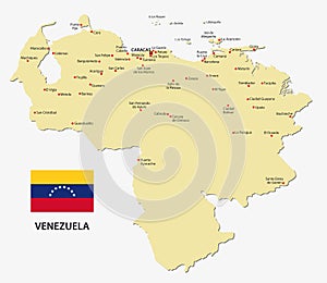 Venezuela map with flag