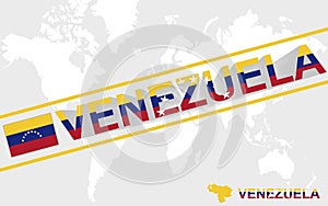 Venezuela map flag and text illustration