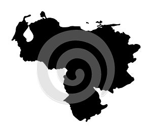 Venezuela map silhouette vector illustartion photo