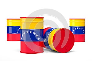 Venezuela oil barrels isolated on white background photo