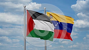 Venezuela and Palestine two flags