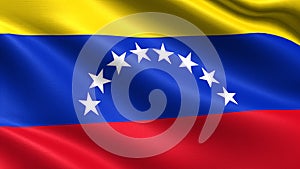 Venezuela s flag, with waving fabric texture photo