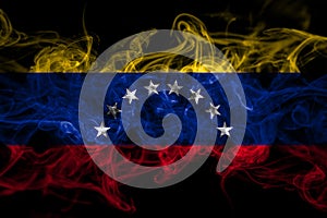 Venezuela smoke flag isolated on black background