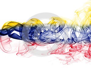 Venezuela smoke flag isolated on a white background.