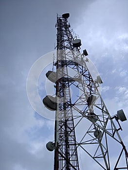 Tower Telecom radio antenna sky