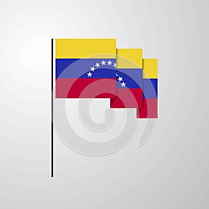 Venezuela waving Flag creative background