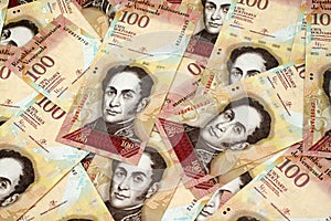 Venezuelan currency close up