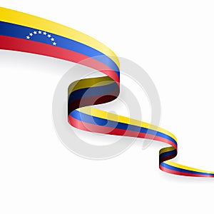 Venezuelan flag wavy abstract background. Vector illustration.