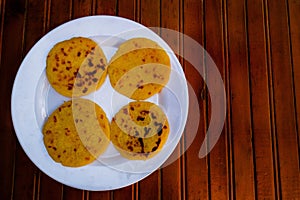 Venezuelan typical food, Arepa with cheese