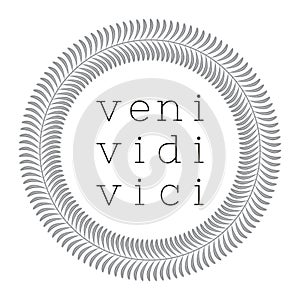 Veni Vidi Vici. Latin Quote Poster. Translation: I came, I saw, I conquered