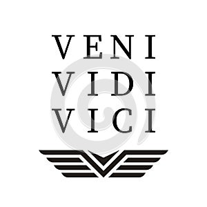 Veni Vidi Vici. Latin Quote Poster. Translation: I came, I saw, I conquered