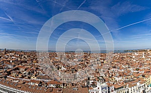 Venice aerial view panorama cityscape from tower