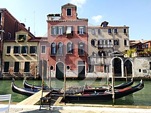 Venice Architecture with typical gondola