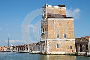 The Venice Arsenal, ancient shipyard, in the city of Venice.