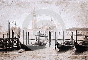 Venice, artwork in retro style