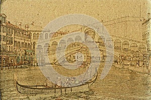 Venice background with Rialto Bridge