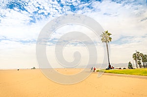 Venice Beach in a bright sunny day - Los Angeles seaside