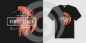 Venice beach t-shirt and apparel trendy design with palm tree si