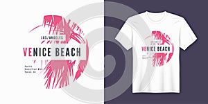 Venice beach t-shirt and apparel trendy design with palm tree si