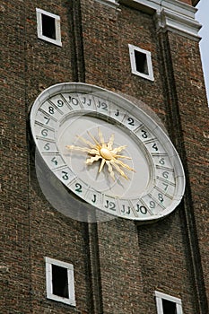 Venice, bell tower in Campo Santi Apostoli