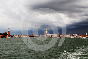 Venice with bell tower of St. Mark and St. George