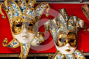 Venice blue and gold and white mask shop