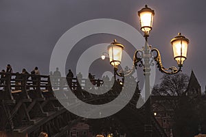 Venice bridge dusk night