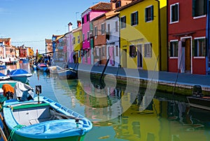 Venice, Burano island canal photo