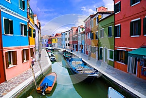 Venice, Burano island canal photo