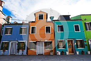 Venice, Burano island, colorful houses, Venezia, Italy