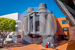 VENICE, CALIFORNIA, USA, AUGUST, 20, 2018: Binoculars Building Chiat Day Building in Venice, California, It was built