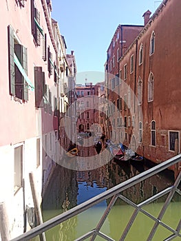 Venice Canal with Gondolas. photo