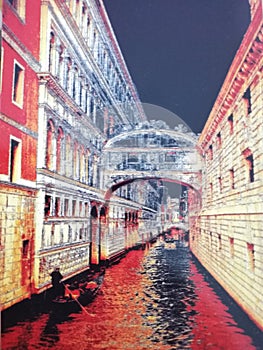 Venice Canal with Gondoliere