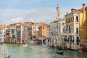 Canal Grande view from the Ponte di Rialto Bridge - Venice Italy