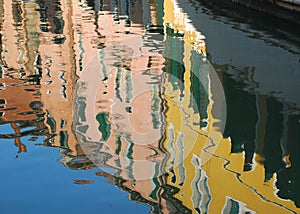 Venice, canal houses water reflections