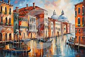 Watercolor Painting Venice, Italy.