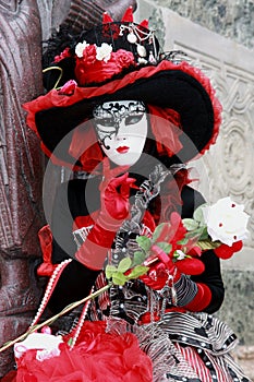 Venice carnival costume and mask