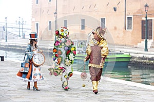 Venice Carnival 2017. Venetian masks. Venice, Italy. Carnival is the most important event of the year in Venice