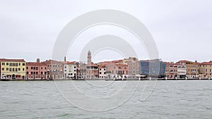 Venice City Italy View From Sea Boat Panorama