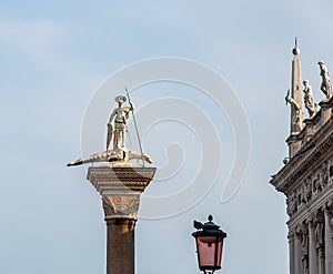 Venice, the city of the lagoon, of the canals, and of carnival masks. Famous throughout the world. Detail of the Doges Palace.