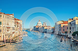 Venice cityscape with Grand Canal waterway