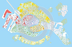 Venice color vector map