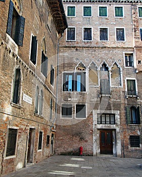 Venice Corte Seconda del Milion medieval courtyard marco polo photo